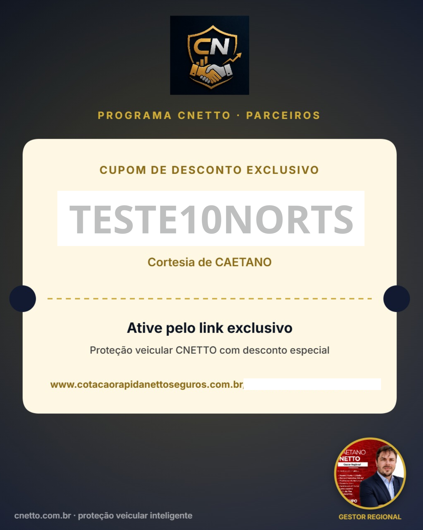 Cupom de desconto exclusivo do parceiro
